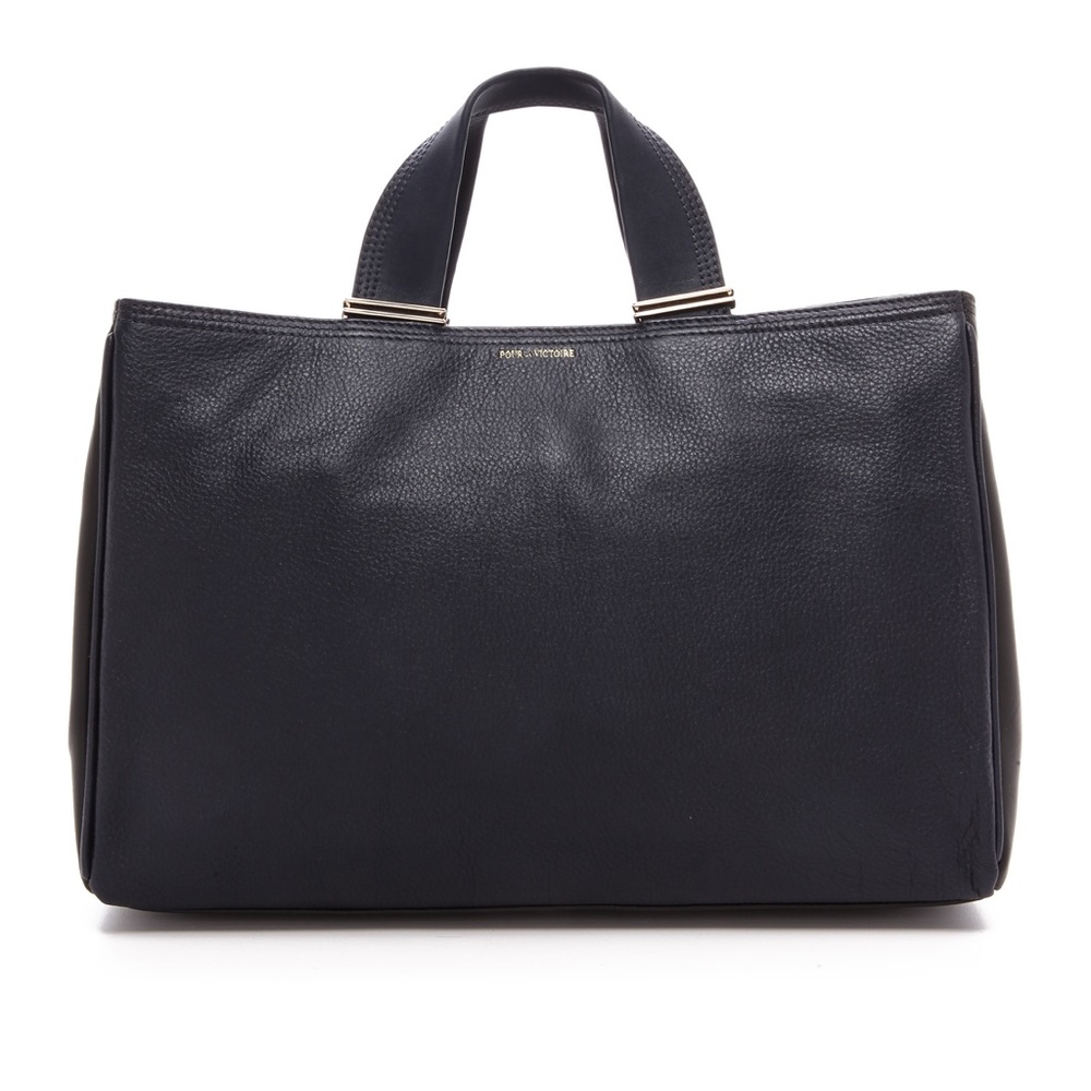 Pour La Victoire Black Leather Inez Carryall Tote Bag